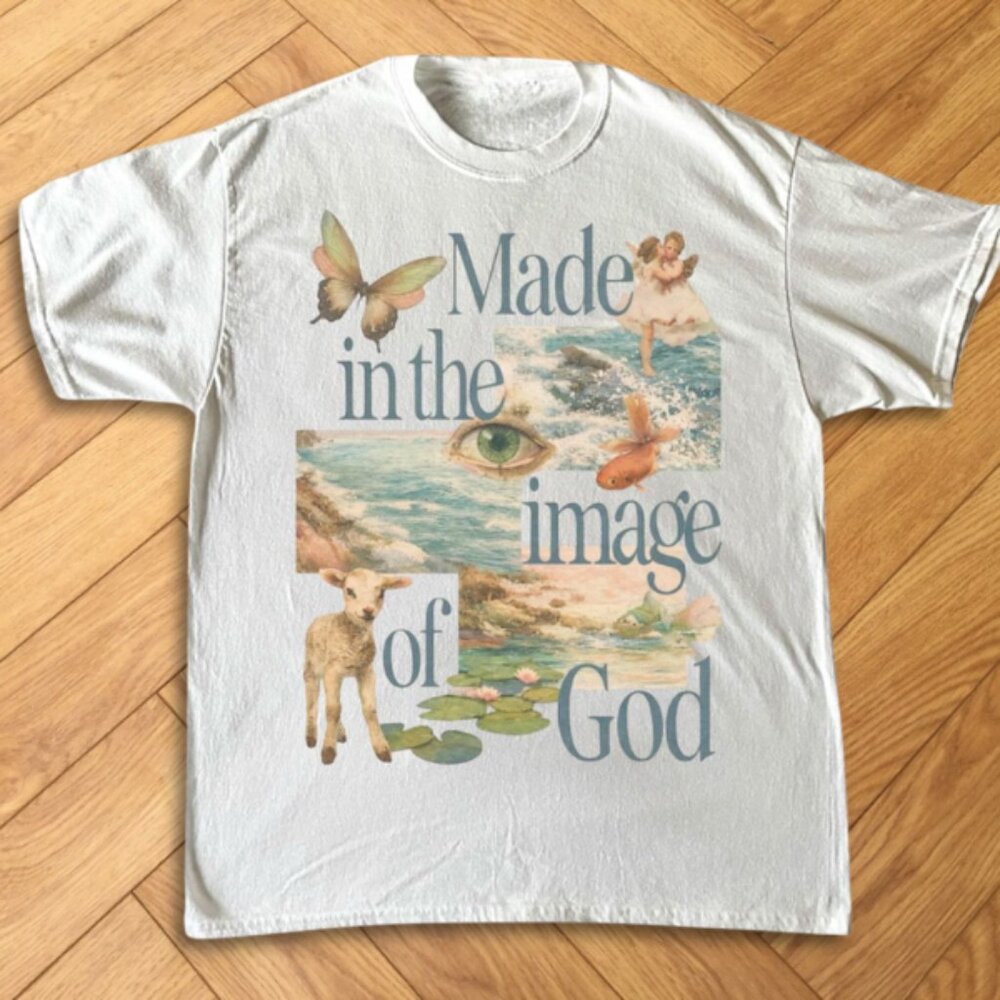 Made in the Image of God Nature Graphic Tee Gildan 5000 NWT Cottagecore